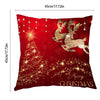 PEONAVET Christmas Red Gold Decor Throw Pillow Covers Xmas Outdoor Holiday Winter Deer Home Decorative Cushion Covers Tree Snowflake Decoration for Couch Sofa 18X18 Merry Christmas