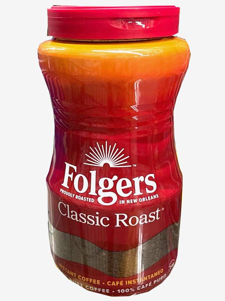 2 Packs Folgers Classic Roast Instant Coffee (16 Oz.)-Free Shipping-