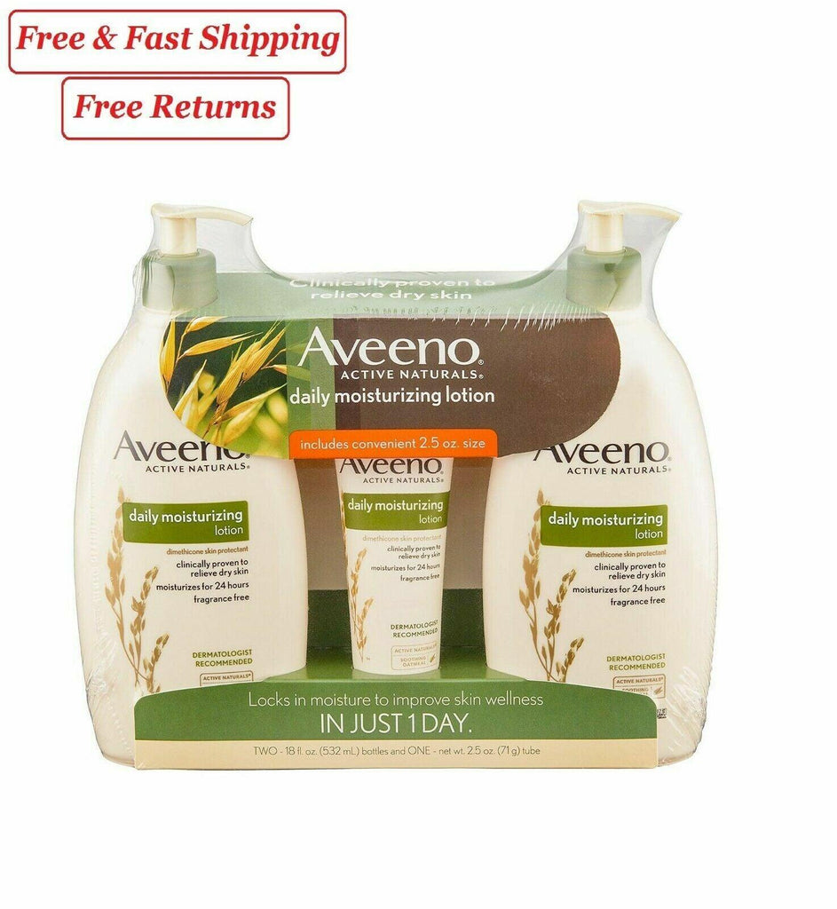 🔥 Aveeno Daily Moisturizing Lotion (18 Fl. Oz., 2 Pk. with 2.5 Oz. Tube) 🔥