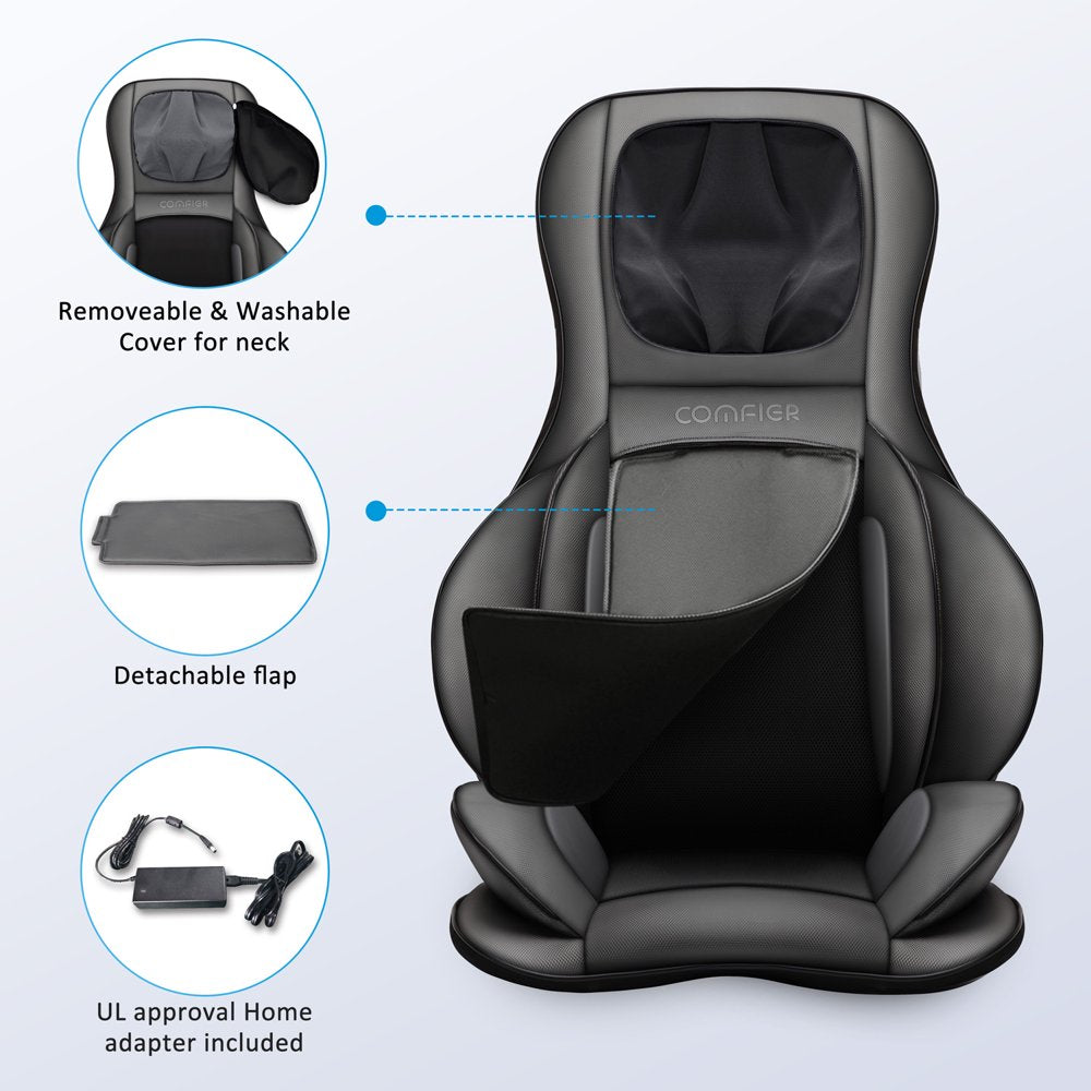 Comfier Shiatsu Neck Back Massager with APP Remote, 2D/3D Kneading Massage Chair Pad, Heating Compression Seat Cushion Massagers, Ideal Gifts