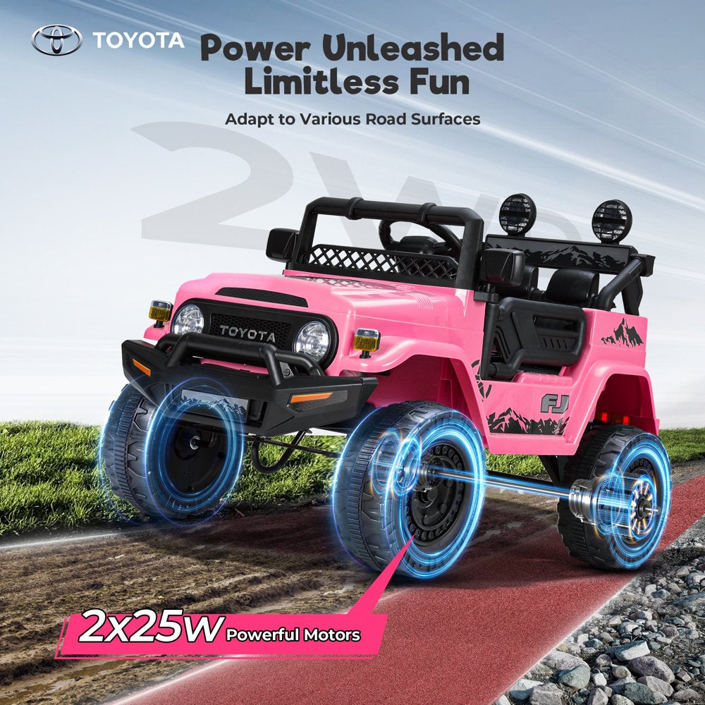 Licensed Toyota FJ Cruiser 12V 7AH Kids Electric Ride on Truck Battery Powered Car Toys 3 Speeds with Parent Remote Control,Spring Suspension & Slow Start