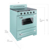 Unique Classic Retro 30" 3.9 Cu/Ft Freestanding 5-Element Electric Range with Convection Oven in Ocean Mist Turquoise