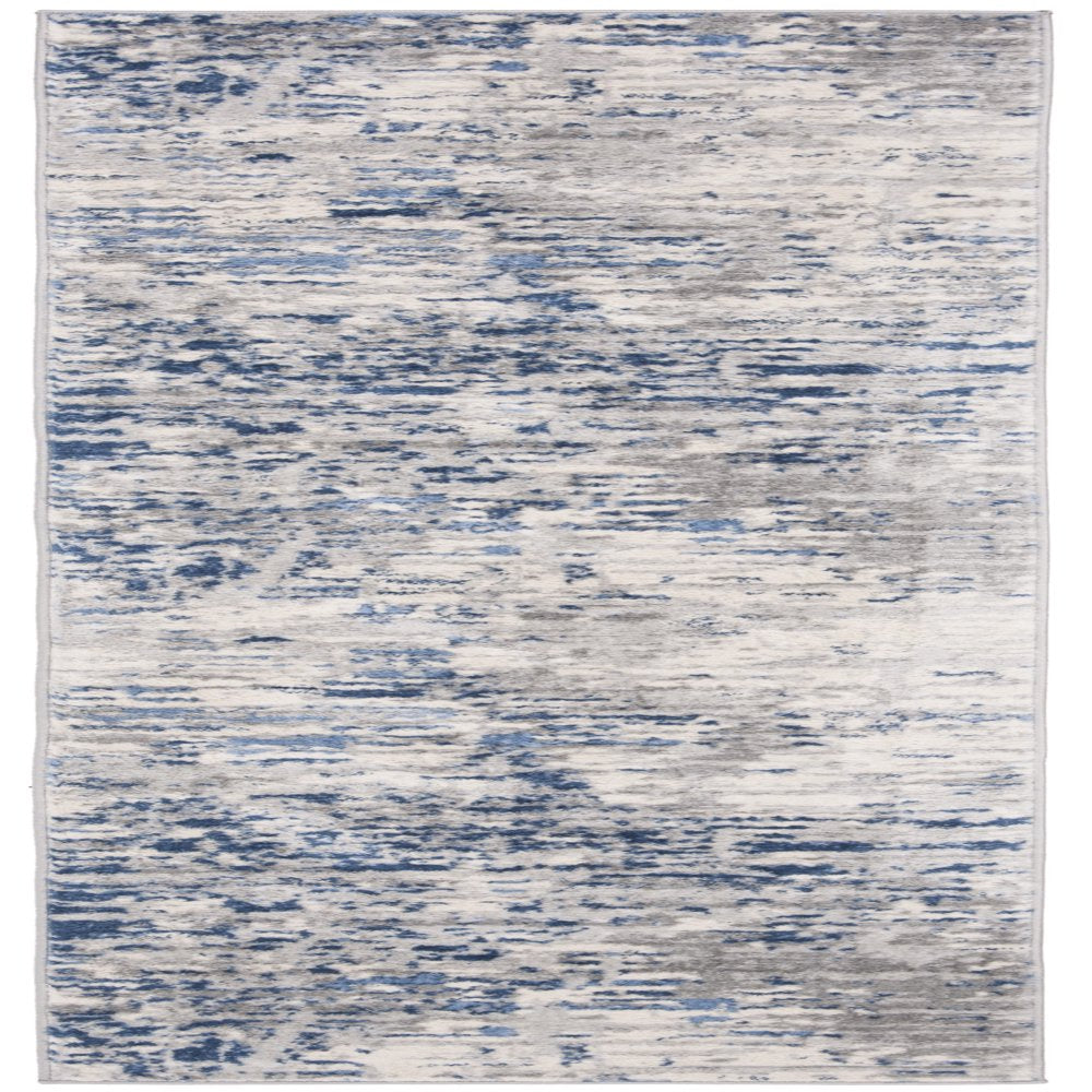 SAFAVIEH Jasper Brandt Abstract Overdyed Runner Rug, Ivory/Blue, 2' X 8'