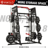 Mikolo Smith Machine Home Gym, 2200 Lbs Power Rack Cage with Cable Crossover, Weight Bar, 360° Landmine, Barbell Holders and Other Attachments, Total Body Strength Training Cage