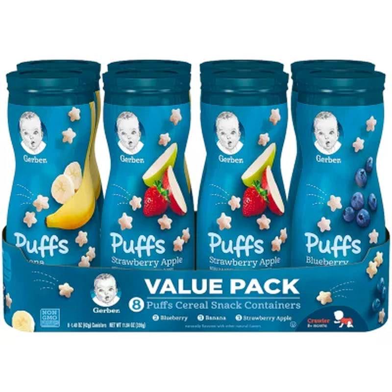 Gerber Graduates Puffs Cereal Snack Variety Pack (1.48 Oz., 8 Ct.)