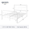 Allewie Queen Size Metal Platform Bed Frame with Victorian Style Wrought Iron-Art Headboard/Footboard, White