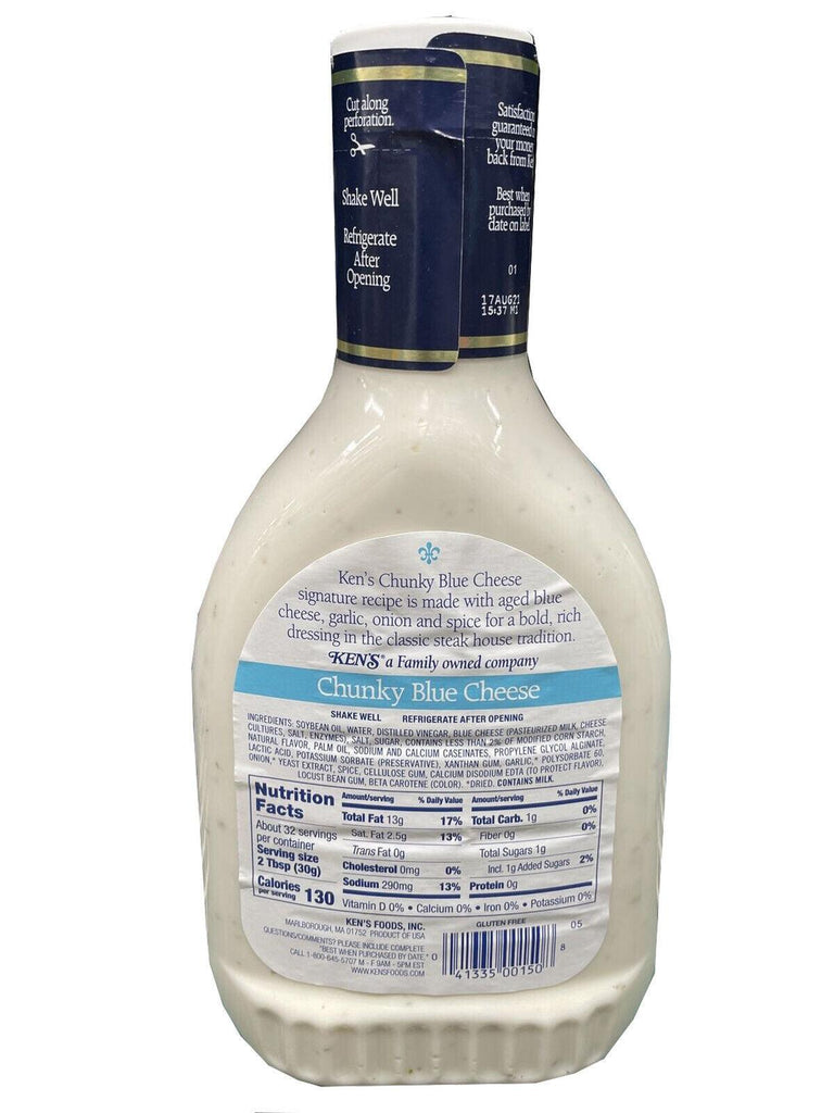 Ken'S Steak House Chunky Blue Cheese Salad Dressing 32 Oz. FREE SHIP