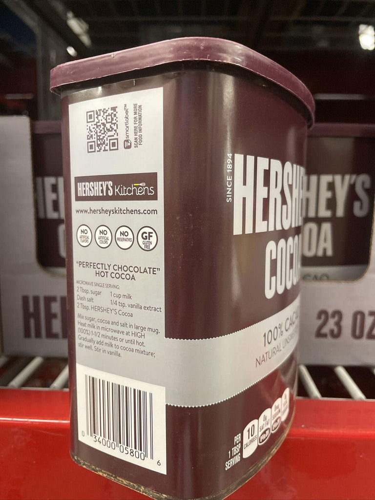 HERSHEY'S Natural Unsweetened 100% Hot Cocoa, Baking, 23 Ounce Can PACK of 1