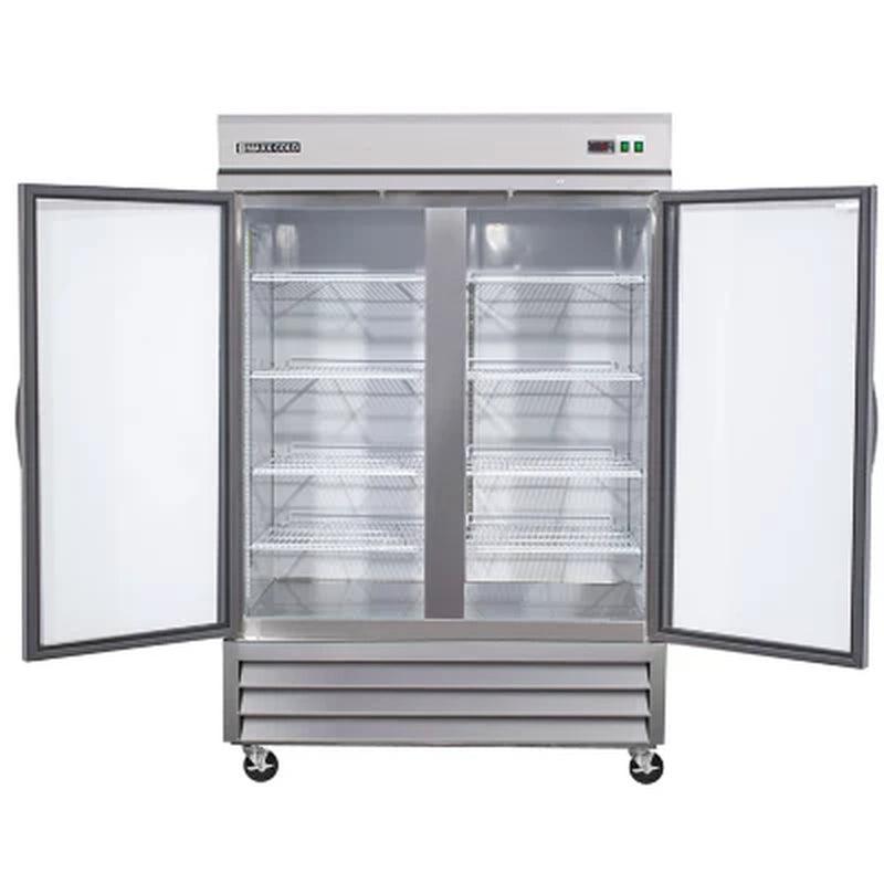 Maxx Cold X-Series Double Glass Door Commercial Refrigerator, Stainless Steel (49 Cu. Ft.)