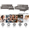 INGALIK Convertible Sectional Sofa Couch, Convertible L Shaped Couch with Reversible Chaise, Sectional Couch for Small Space Apartment, 3 Seater, Grey