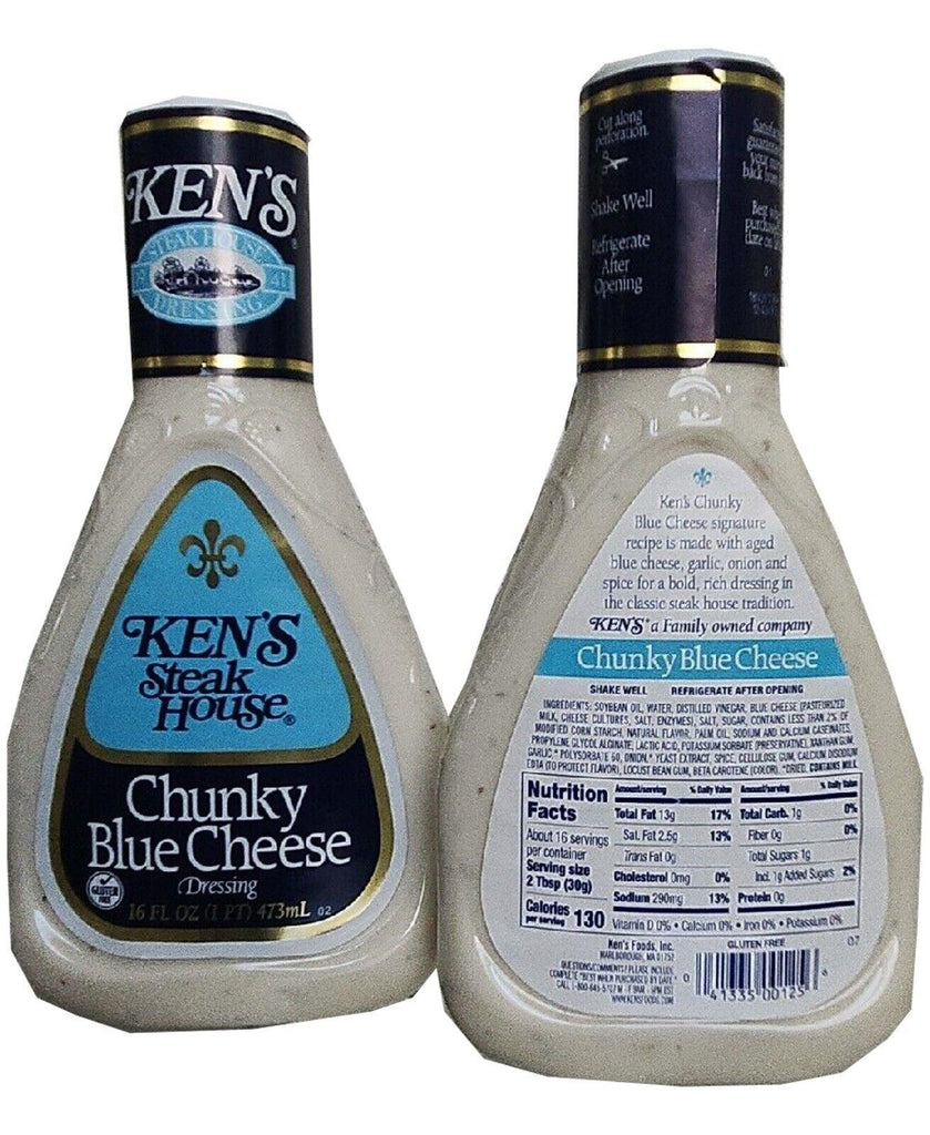 2 Bottles Ken'S Steak House Chunky Blue Cheese Salad Dressing 16 Fl Oz Each