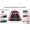 Skieer Women'S Waterproof Ski Jacket Windproof Rain Jacket Winter Warm Hooded Coat Pink X-Large