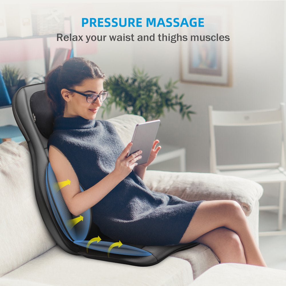 Comfier Shiatsu Neck Back Massager with APP Remote, 2D/3D Kneading Massage Chair Pad, Heating Compression Seat Cushion Massagers, Ideal Gifts