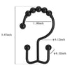 Siaomo Shower Curtain Rings Hooks, Premium Stainless Steel, Rustproof, Easy Glide, for Bathroom Shower Rods Curtains - Double Hooks-Set of 12, Black