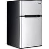 Costway Refrigerator Small Freezer Cooler Fridge Compact 3.2 Cu Ft. Unit, Grey