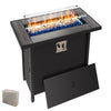 Walsunny 45" Propane Fire Pit Table 50,000 BTU Steel Gas Fire Pit with Lid and Lava Rock Rectangular