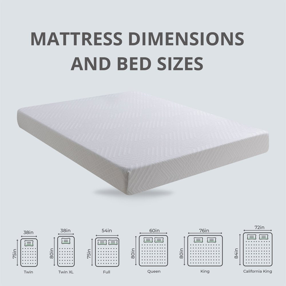 MLILY Ego White 6 Inch Memory Foam Mattress, Twin Size Mattress, Bed in a Box