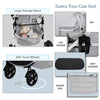 Kinder King 2 in 1 Convertible Baby Stroller, Folding Infant Newborn Reversible Bassinet Pram, Light Grey