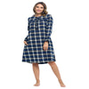 Ashford & Brooks Women'S Flannel Plaid Long Sleeve Nightgown