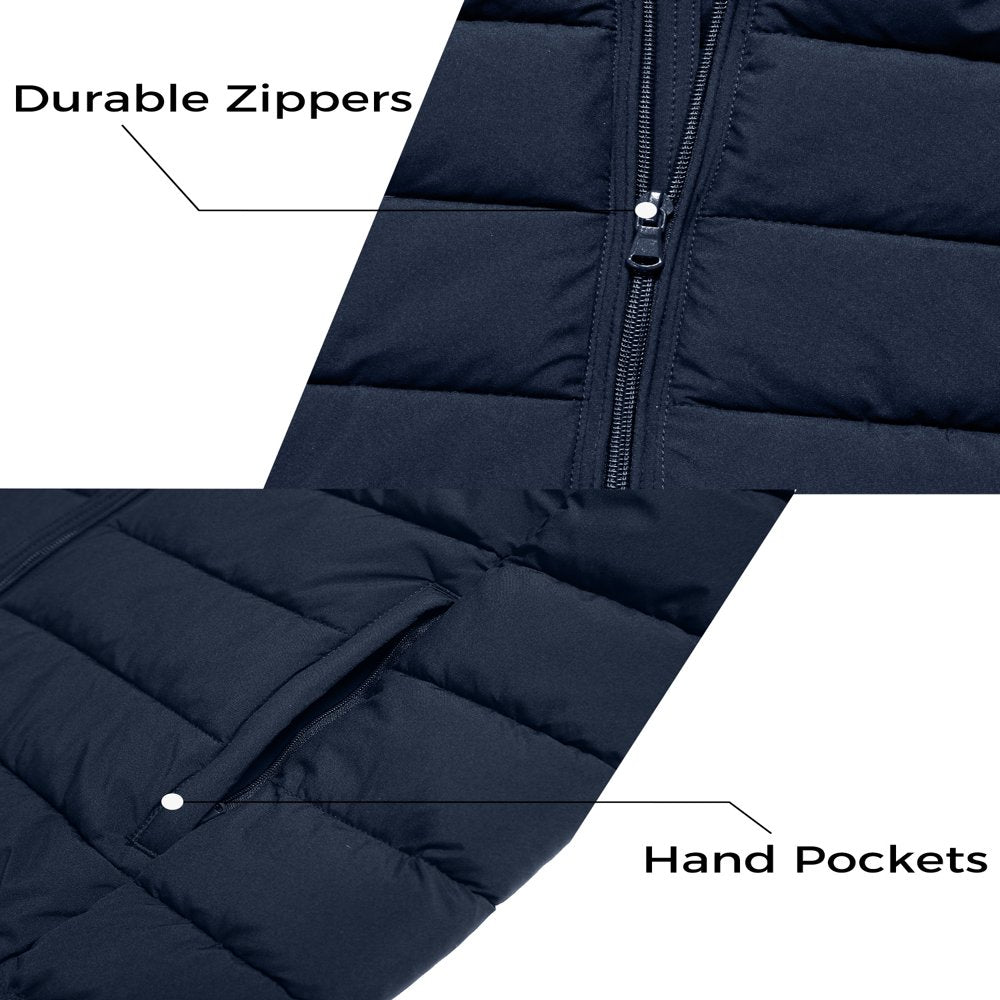 Wantdo Women'S plus Size Short Puffer Coats Quilted Zip up Parka Snow Winter Jacket Navy 5X