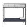 DHP Sammie Twin over Futon Metal Bunk Bed, Silver