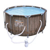 Avenli 10' X 30" Wood Pattern Premium round Fiberglass Frame above Ground Pool with Accessories