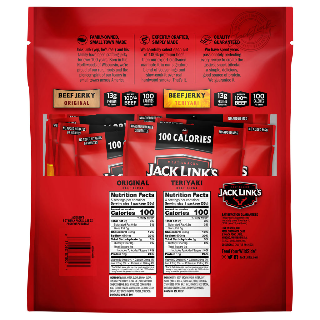 Beef Jerky, Variety Pack, 1.25 Oz, 9-Count