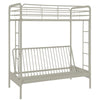 DHP Sammie Twin over Futon Metal Bunk Bed, off White