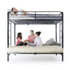 DHP Sammie Twin over Futon Metal Bunk Bed, Black