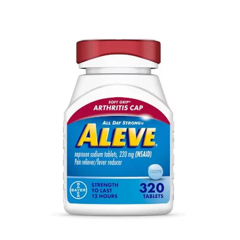 Aleve Naproxen Sodium Pain Reliver Tablets, Soft Grip Arthritis Cap (320 Ct.)