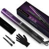 KIPOZI 2 in 1 Hair Straightener & Curling Iron Styling Tool, Fast Heat Titanium Flat Iron, Purple