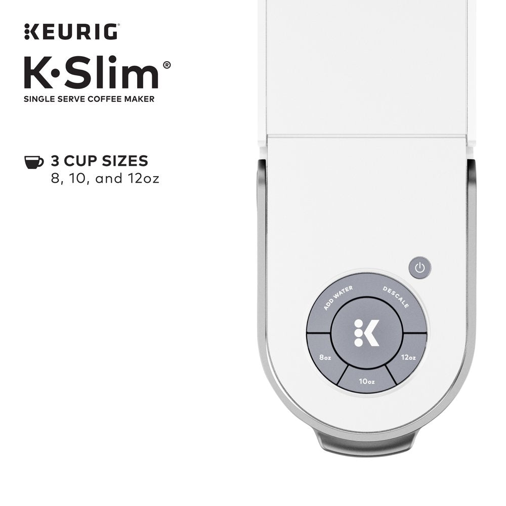 Keurig K-Slim Single Serve K-Cup Pod Coffee Maker, Multistream Technology, White