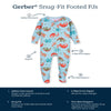 Gerber Unisex Baby Toddler Buttery Soft Footed Pajama 2-Way Zipper with Viscose Made from Eucalyptus, Sizes 0/3M - 4T