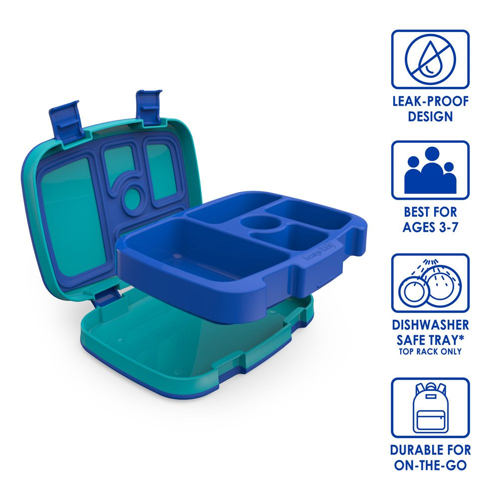 Bentgo Leak-Proof 5-Compartment Lunch Box, Kids Prints, Shark