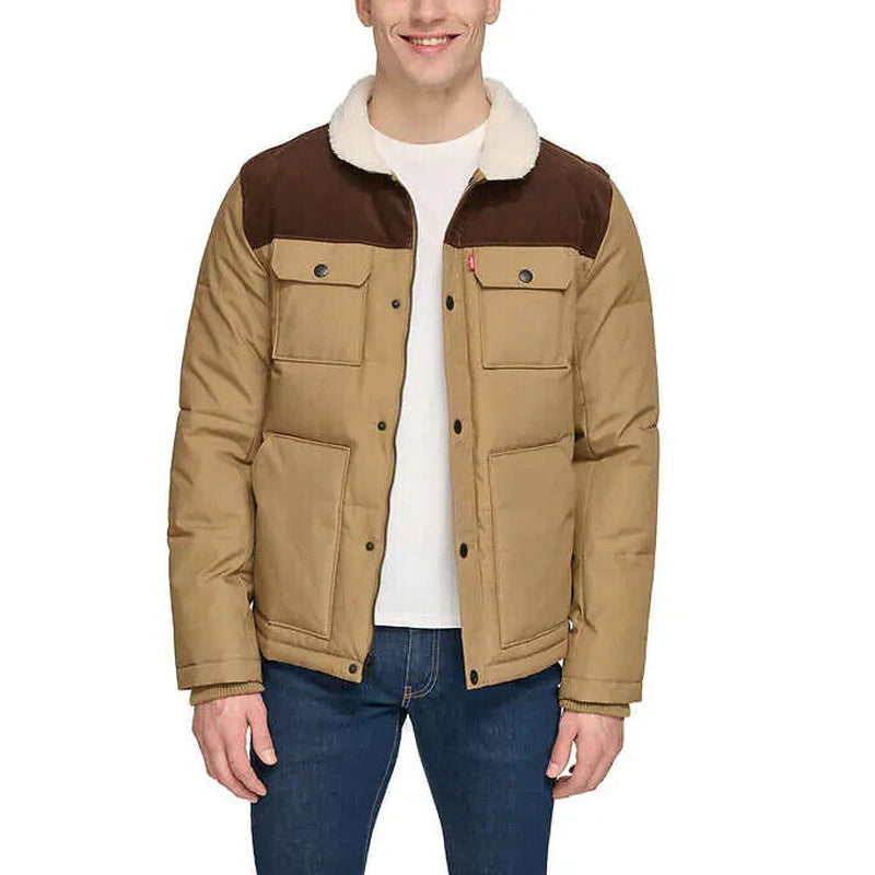 Christmas GIFT for MEN, Levi’S Men’S Woodsman Jacket, BROWN-BLACK-BL