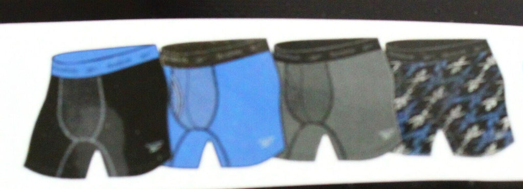 New! 4 Pack Reebok Men'S Stretch Performance Boxer Briefs Free Shipping S-2XL