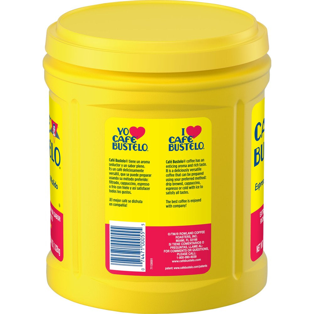 Cafe Bustelo Espresso Style Roast Ground Coffee, 36 Ounce Canister (Pack of 6)