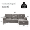 INGALIK Convertible Sectional Sofa Couch, Convertible L Shaped Couch with Reversible Chaise, Sectional Couch for Small Space Apartment, 3 Seater, Grey