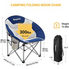 Kingcamp Folding Camping Chair Oversized Moon Chair for Adult Sofa Chair Support 300Lbs Blue