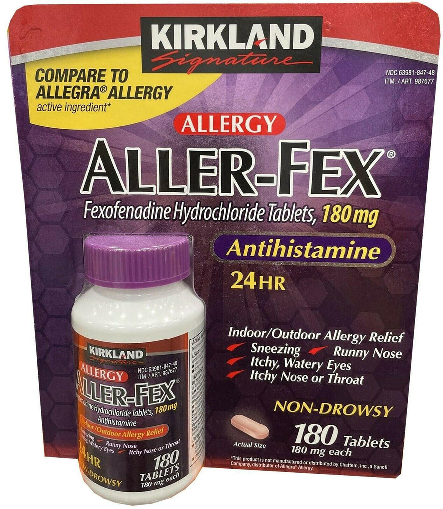 🔥 Kirkland Signature Aller-Fex 180 Mg - 180 Tablets Gluten Free 🔥