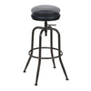 Homy Casa Adjustable Height Barstools Swivel Counter Bar Stool, Set of 2, round Faux Leather for Kitchen, Black