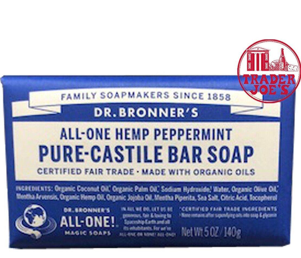 Trader Joe'S DR. BRONNER'S ALL-ONE HEMP PPPERMINT PURE-CASTILE Soap Bars Soap