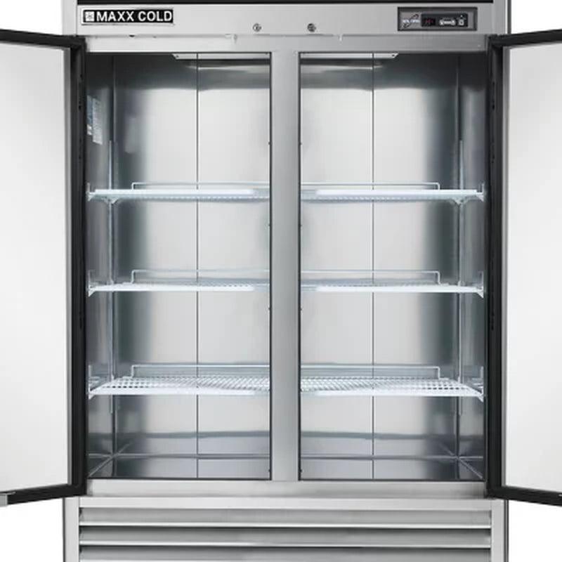 Maxx Cold Stainless Double-Door Commercial Reach-In Refrigerator (49 Cu.Ft.)