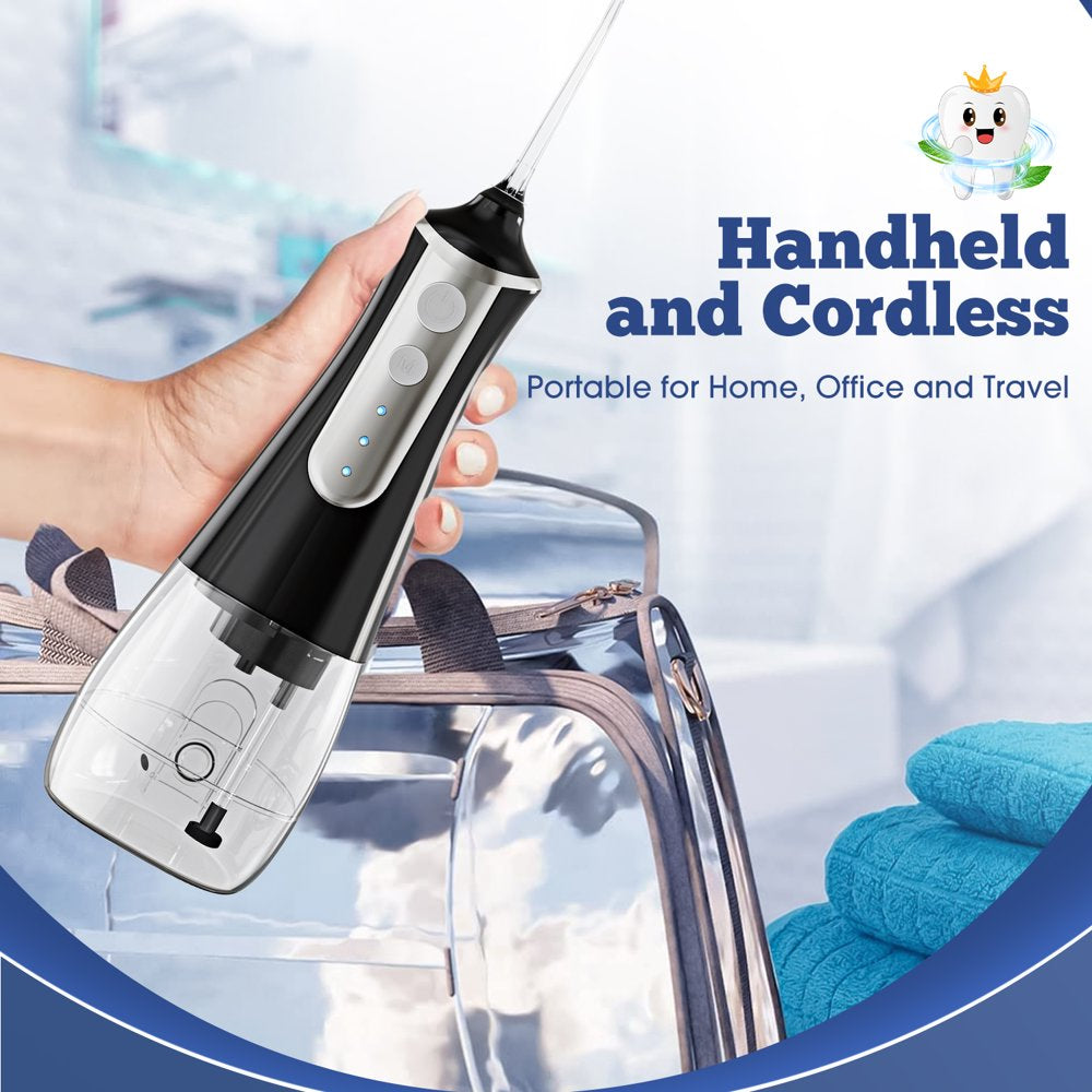 IFANZE Water Flosser Cordless for Teeth Cleaning, Rechargeable Oral Irrigator 3 Modes 5 Tips IPX6 Waterproof Powerful Battery Water Teeth Cleaner Pick for Home Travel