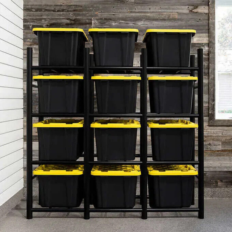 Proslat Heavy-Duty 12 Tote Rack Safely Holds 12 Totes, (Totes Not Included)