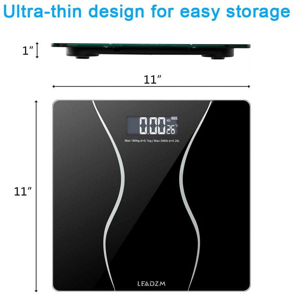 Ktaxon Bathroom Weight Scale, Highly Accurate Digital Bathroom Body Scale, Measures Weight up to 180Kg/396 Lbs., Black