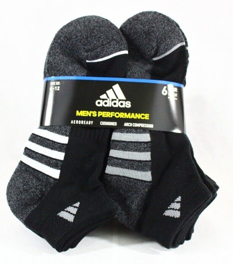 New adidas Men'S Performance Aeroready Low Cut No Show Socks 6Pk Size 6-12