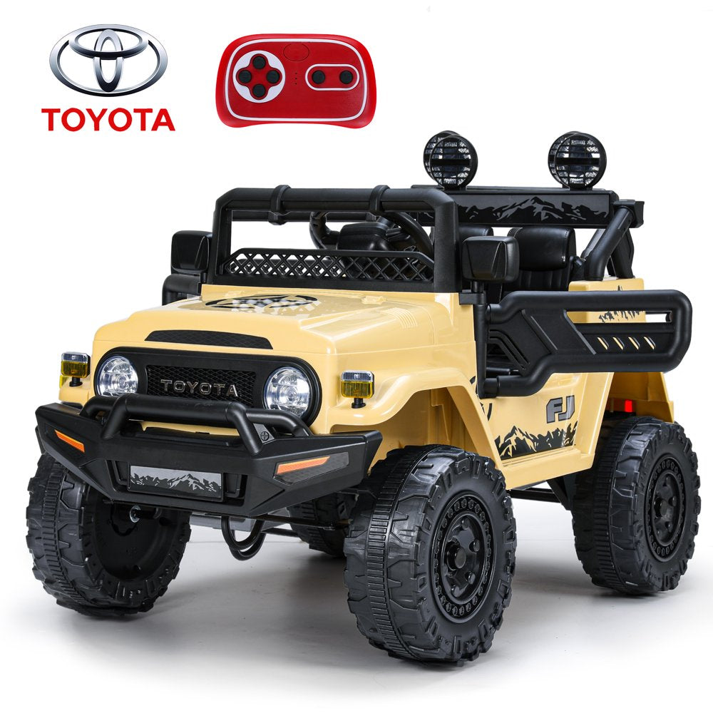 Licensed Toyota FJ Cruiser 12V 7AH Kids Electric Ride on Truck Battery Powered Car Toys 3 Speeds with Parent Remote Control,Spring Suspension & Slow Start