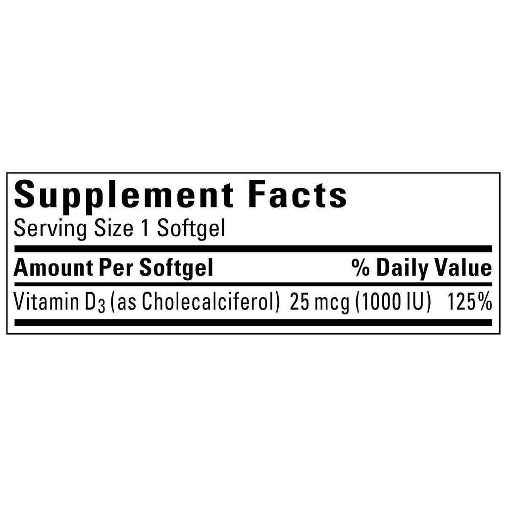 Nature Made Vitamin D3 25 Mcg. 1000 IU 650 Softgels Exp. 08/2025