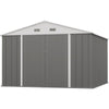 Patiowell Size Upgrade 10 X 10 Ft Outdoor Storage Metal Shed with Sloping Roof and Double Lockable Door, Gray